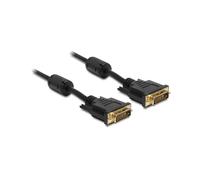 DeLOCK 83189 Câble DVI-D Mâle/Mâle 1 mètre, contacts plaqués or, noir - Connecteur DVI-D vers DVI-D, Longueur 1m, Code SH 84733080