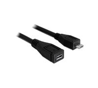 DeLOCK 83248 : Câble d'extension USB 2.0, 1m, Micro-USB B Mâle vers Micro-USB B Femelle, Noir, Transfert 480 Mbit/s