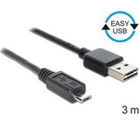 Delock 83360 Easy USB Kabel Delock A -> B St/St 3.00m schwarz