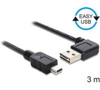 Delock 83380 USB Kabel Delock A -> mini A St/St 3.00m 90°gew. sw Easy USB