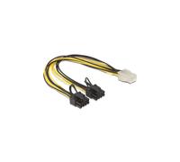 DeLOCK 83433 câble électrique - cables électriques (Mâle/Femelle, PCI-E (6+2 pin), PCI-E (6-pin), Noir, Blanc, Jaune)