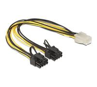 DeLOCK 83433 câble électrique - cables électriques (Mâle/Femelle, PCI-E (6+2 pin), PCI-E (6-pin), Noir, Blanc, Jaune)