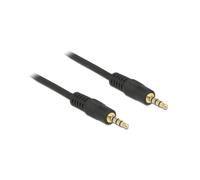 DeLOCK 83435 Câble Audio 3.5mm Mâle/Mâle 1m Noir, Contacts Or, AWG 24, Connecteurs 3.5mm Plaqué Or, Longueur 1 mètre, Noir