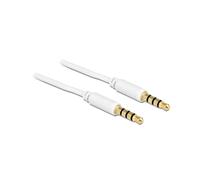 DeLOCK 83441 Câble Audio 2m - Connecteurs 3.5mm Mâle/Mâle Plaqué Or - Blanc - Conditionnement Sac PE