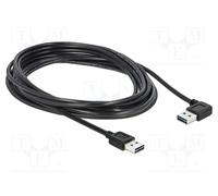 DeLOCK Câble USB 2.0 A Mâle/Mâle 3m Noir - Connecteur 90° - Référence 83466