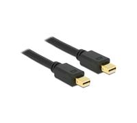 DeLOCK 83477 Câble Mini DisplayPort 5m Noir - Mini DisplayPort Mâle vers Mini DisplayPort Mâle, DP 1.2, 3840x2160, Contacts Or, AWG 32