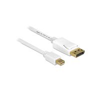 DeLock Câble Mini DisplayPort vers DisplayPort 1.2 4K mâle vers mâle 2,0 m blanc 83482