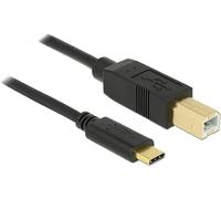 DeLOCK 83666 3m USB C USB B Mâle Mâle Noir câble USB - Câbles USB (3 m, USB C, USB B, 2.0, 480 Mbit/s, Noir)