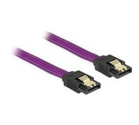 Delock Premium - Câble SATA - Serial ATA 150/300/600 - SATA (M) pour SATA (M) - 30 cm - verrouillé - violet