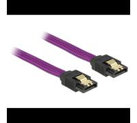 DeLOCK 83692 : Câble SATA III 1 mètre, 7-pin Mâle/Mâle, Violet, Connecteurs Droit/Droit