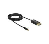 DeLOCK 83710 Câble Adaptateur Vidéo USB Type-C vers DisplayPort 2m Noir - Résolution 4K - Connecteurs Plaqué Or - Compatible Windows/macOS/Android