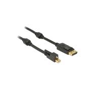 DeLOCK 83722 Câble Mini DisplayPort vers DisplayPort 2m, Noir, Contacts Or, DisplayPort 1.2, 3840x2160, AWG 32