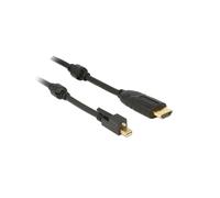DeLOCK 83730 Câble Adaptateur Vidéo Mini DisplayPort vers HDMI 2m Noir - Résolution 4096x2160, DisplayPort 1.2, Contacts Or, AWG 32, Diamètre 5.5mm