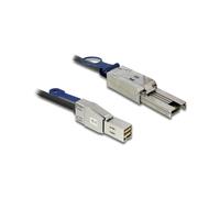 DeLOCK 83735 : Câble SAS 3m, Connecteur Mini SAS HD SFF-8644 vers Mini SAS SFF-8088, Mâle/Mâle, Noir, Longueur 3 mètres.