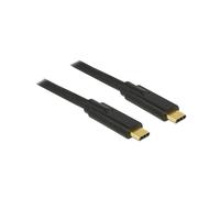 DeLOCK 83868 - Câble USB-C vers USB-C 2.0, 4m, Noir, Contacts Or, Transfert 480 Mbit/s, Blindage Magnétique, 3A