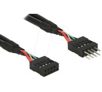 USB 2.0 Pin Header - Câble interne USB - connecteur USB 10 broches (F) pour connecteur USB 10 broches (M) - 10 cm - noir