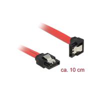 DeLOCK 83976 Câble SATA 0.1m, Connecteurs SATA 7-pin Mâle/Mâle, Droit/Bas, 6 Gbit/s, AWG 26, Noir/Rouge
