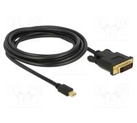 - Câble adaptateur - liaison simple - Mini DisplayPort (M) pour DVI-D (M) - DisplayPort 1.1 - 3 m - passif, vis moletées - noir