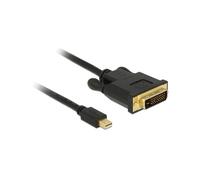 DeLOCK 83991 : Câble Adaptateur Vidéo Mini DisplayPort vers DVI-D Mâle/Mâle 5m, Résolution 1920x1200, DP 1.1, Cuivre, Triple Blindage