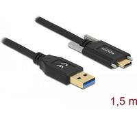DeLOCK 84017 Câble USB 1,5 m USB 3.2 Gen 1 (3.1 Gen 1) USB A USB C Noir (84017)