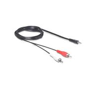 DeLOCK 84277 - Câble Audio 3.5mm Mâle vers 2 x RCA Mâle - Longueur 10 m - Couleur Noir - Connecteurs plaqués or - Code SH 85189000