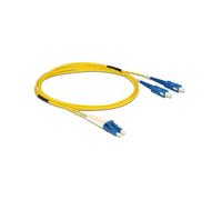 DeLOCK 84610 - Câble Fibre Optique 2m OS2 LC/SC 9/125µm, Gaine LSZH, Connecteurs Céramique, Jaune