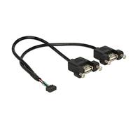 DELOCK 84832 - Delock Câble embase 2,00 mm 10 broches USB 2.0 femelle > 2 x USB
