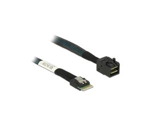 DeLOCK 85081 Câble SAS 0.5m, 12Gbit/s, Connecteur Slim SAS SFF-8654 4i vers Mini SAS HD SFF-8643, AWG32