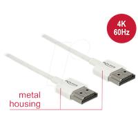 High Speed HDMI with Ethernet - Câble HDMI avec Ethernet - HDMI mâle pour HDMI mâle - 1.5 m - triple blindage - blanc - support 4K