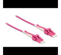 DeLOCK 85134 Câble Fibre Optique OM4 3m LC/LC Multimode 50/125µm, Perte d'Insertion 0.5dB, Diamètre 3mm, Couleur Rose