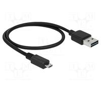 85156 Câble USB 2.0 Plaqué Or 500mm Noir 24AWG,28AWG 480Mbps DELOCK