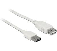 DeLOCK 85202 câble USB 5 m USB A Blanc - Câbles USB (5 m, USB A, USB A, 2.0, Male connector / Female connector, Blanc)