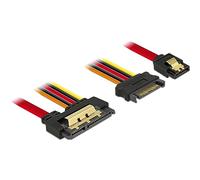 DeLOCK 85228 câble SATA 0,3 m SATA 7-pin SATA 22-pin Noir - Câbles SATA (0,3 m, SATA III, SATA 7-pin, SATA 22-pin, Female connector / Female connector, Noir)