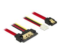 DeLOCK 85234 câble SATA 0,3 m SATA 7-pin + Molex (4-pin) SATA 22-pin Noir - Câbles SATA (0,3 m, SATA III, SATA 7-pin + Molex (4-pin), SATA 22-pin, Female connector / Female connector, Noir)