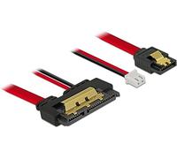 DeLOCK 85238 câble SATA 0,1 m SATA 7-pin + Molex (4-pin) SATA 22-pin Noir - Câbles SATA (0,1 m, SATA III, SATA 7-pin + Molex (4-pin), SATA 22-pin, Female connector / Female connector, Noir)