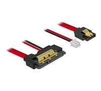 DeLOCK 85240 câble SATA 0,2 m SATA 7-pin SATA 22-pin Noir - Câbles SATA (0,2 m, SATA III, SATA 7-pin, SATA 22-pin, Female connector / Female connector, Noir)