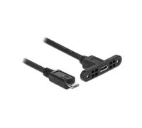 DeLOCK 85245 Câble USB 2.0 Micro-USB B Mâle vers Micro-USB B Femelle 0.25m Noir - AWG 28/28, 480 Mbit/s