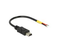 DeLOCK 85251 Câble USB 2.0 0.1m Mini-USB B Mâle/Mâle Noir - Connecteurs droits, Diamètre 3mm, pour alimentation et applications spéciales