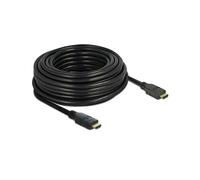 DeLOCK 85285 Câble HDMI 15m, HDMI Type A, Contacts Or, 3D, 18 Gbit/s, ARC, 3840x2160 60Hz, AWG26, Noir