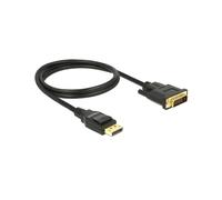 DeLOCK 85312 Câble Adaptateur Vidéo DisplayPort vers DVI-D 1m Noir, Résolution 1920x1080, Contacts Or, AWG 30, Transfert 3.96 Gbit/s