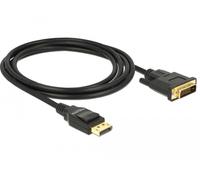 DeLOCK Câble DisplayPort vers DVI-D 85313 - 2 m, mâle/mâle, 1920×1080, contacts dorés, noir
