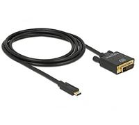 DeLOCK 2m, USB-C/DVI 24+1 adaptateur graphique USB 3840 x 2160 pixels Noir