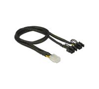 DeLOCK 85455 : Câble d'alimentation interne 0.3m PCI-E (6-pin) mâle vers 2 x PCI-E (6+2 pin) femelle, connecteurs droits, noir