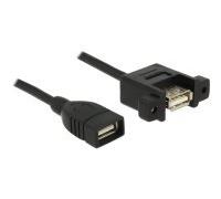 DeLOCK 85460 câble USB 1 m USB A Femelle Noir - Câbles USB (1 m, USB A, USB A, 2.0, 480 Mbit/s, Noir)