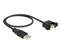 DeLOCK 85461 câble USB 0,5 m USB A Mâle Femelle Noir - Câbles USB (0,5 m, USB A, USB A, 2.0, 480 Mbit/s, Noir)