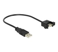 DeLOCK 85462 0.25m USB A USB A Mâle Femelle Noir câble USB - Câbles USB (0,25 m, USB A, USB A, 2.0, 480 Mbit/s, Noir)