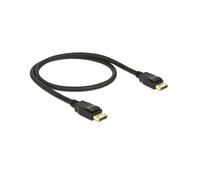 DeLOCK 85506 Câble DisplayPort 0.5m Noir, DP 1.2a, 4K 60Hz (3840x2160), Triple Blindage, Contacts Or, AWG28, Bande Passante 21.6 Gbit/s
