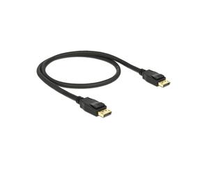 DeLOCK 85506 Câble DisplayPort 0.5m Noir, DP 1.2a, 4K 60Hz (3840x2160), Triple Blindage, Contacts Or, AWG28, Bande Passante 21.6 Gbit/s