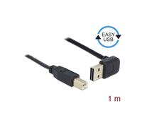 DeLOCK 85558 Câble USB 2.0 A vers B - 1m - Noir - Connecteurs plaqués Or - AWG 28/24 - Débit max 480 Mbit/s - Diamètre 4.5mm