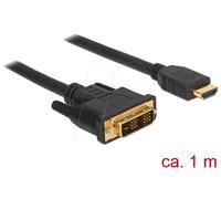 - Câble adaptateur - liaison simple - DVI-D mâle pour HDMI mâle - 1 m - triple blindage - noir - vis moletées